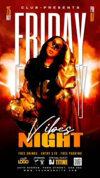 Friday night club party Instagram Story template