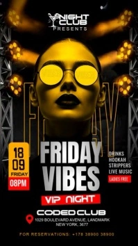 Friday night club party Instagram Story template