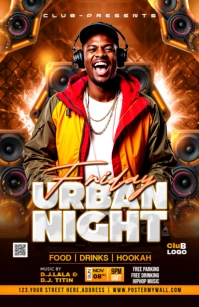 Friday night club party Tabloid template