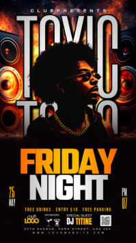 Friday night club party Instagram Story template