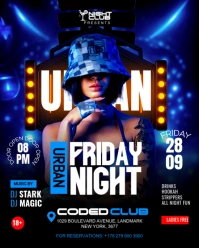 Friday night club party Instagram Portrait template