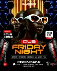 Friday night club party Instagram Portrait template