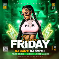 Friday night club party Carré (1:1) template