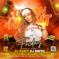 Friday night club party Square (1:1) template