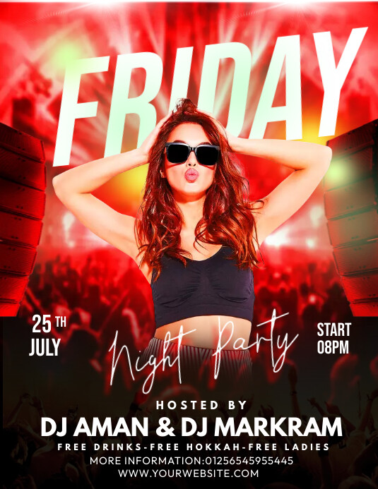 Friday Night club party flyer Template | PosterMyWall