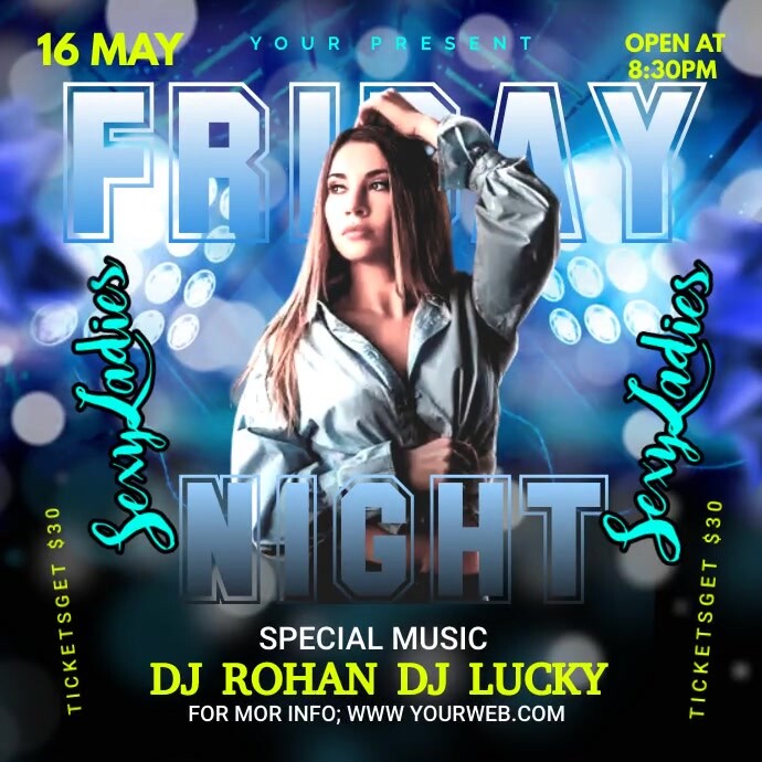 Friday night club party flyer Template | PosterMyWall