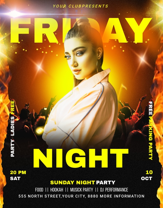 friday night club party flyer Template | PosterMyWall