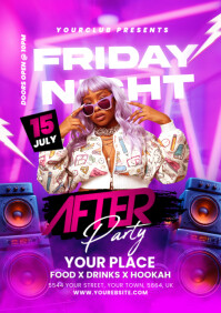 Friday night Club Party Flyer A5 template