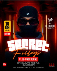 Friday night club party flyer Instagram Portrait template