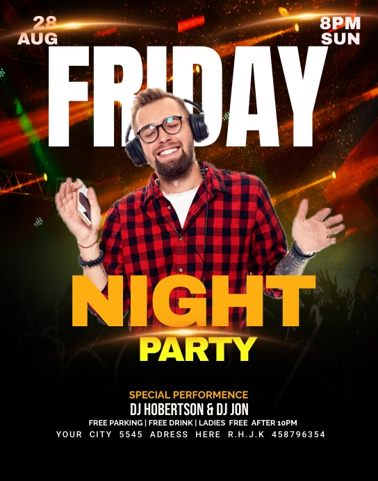 friday night club party flyer Template | PosterMyWall
