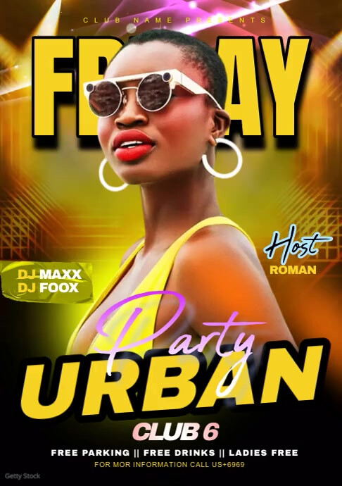 Friday night club party video flyer Template | PosterMyWall