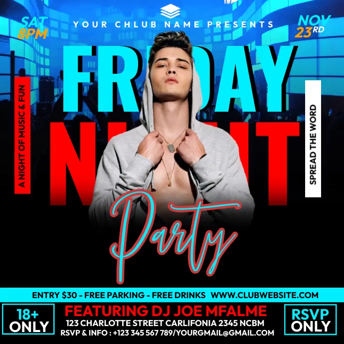 friday night Instagram Post template