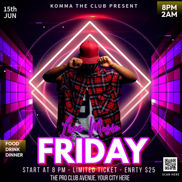 friday night Instagram Post template