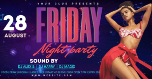 Paars Night Party Facebook Ad Template