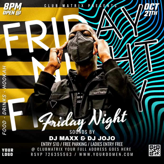 Friday Night Instagram Post template