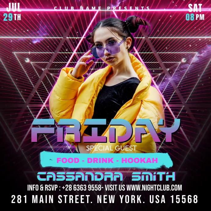 Friday Night Event Video Ads Post Instagram template