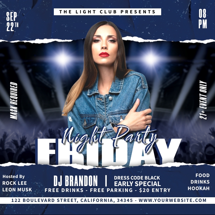 Friday Night Flyers Publicação no Instagram template