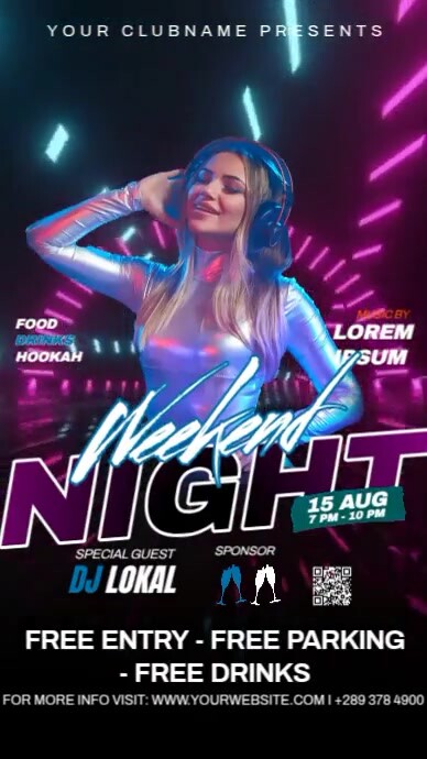 Friday Night Out Video Instagram Story template