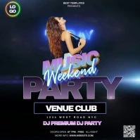 friday night party ad template Square (1:1)