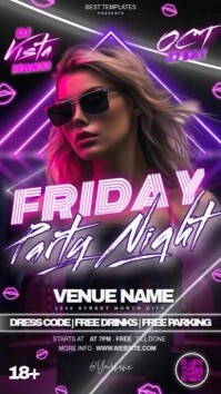 friday night party celebration ladies design template Instagram Story