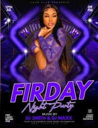 Friday night party Flyer (US Letter) template
