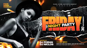 Friday night party Digitalt display (16:9) template