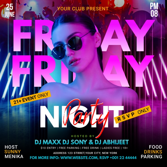 Friday Night Party Template PosterMyWall