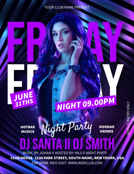 Friday Night Party Pamflet (VSA Brief) template