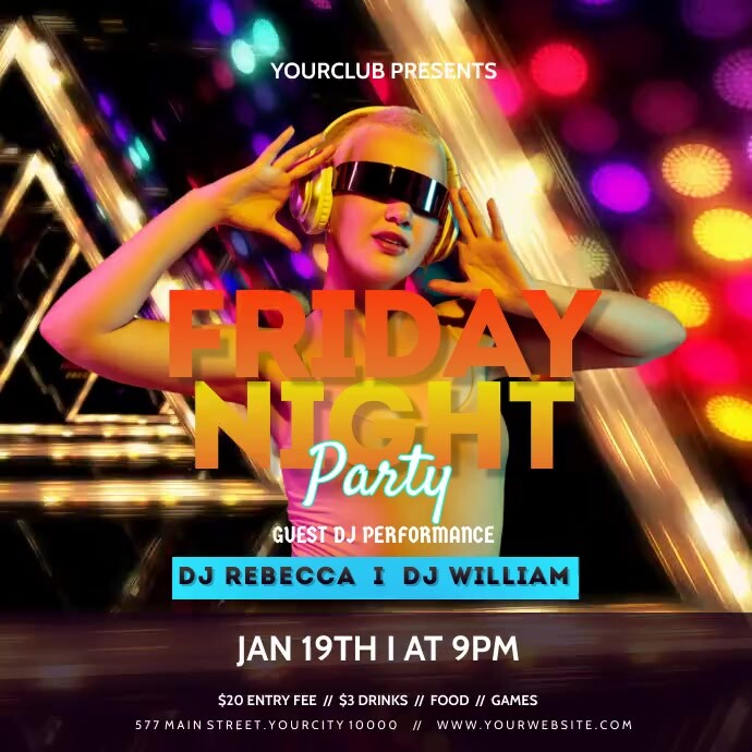 Friday Night Party Pos Instagram template