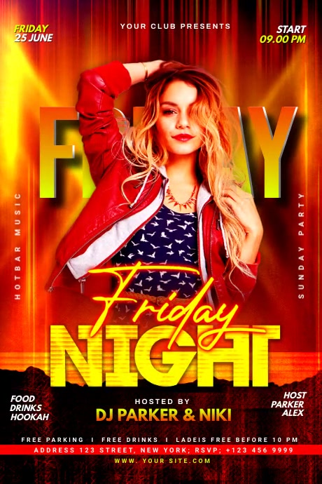 FRIDAY NIGHT PARTY Plakkaat template