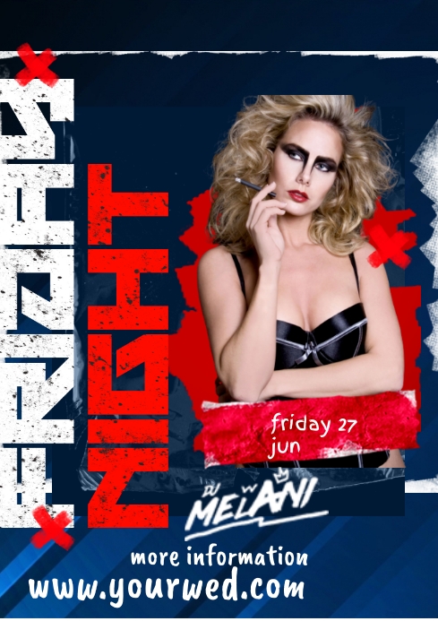 Friday Night Party A4 template