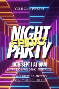 friday night party Poster template