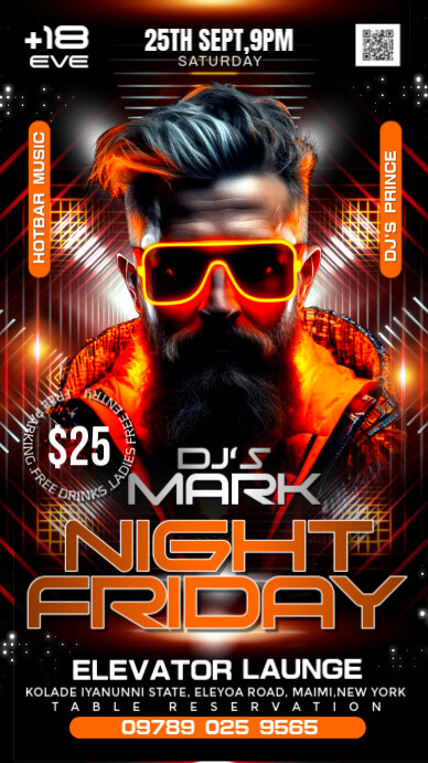 FRIDAY NIGHT PARTY Instagram-verhaal template