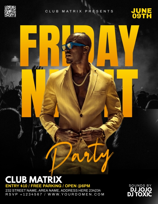 Friday night party Template PosterMyWall