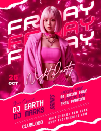 Friday Night party Ulotka (US Letter) template