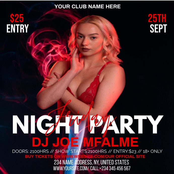 Friday Night Party Instagram Plasing template
