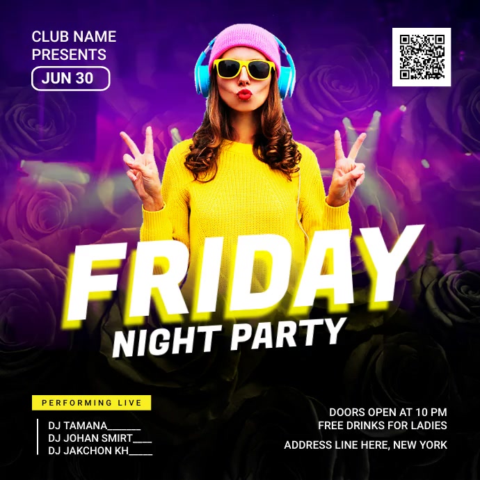 Friday Night Party Template PosterMyWall