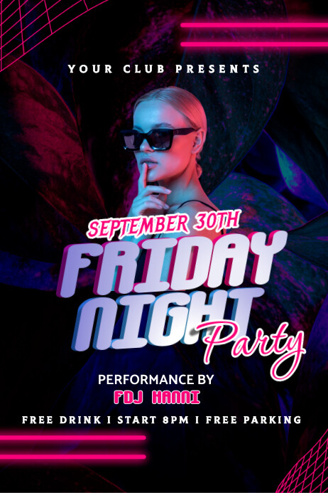 friday night party Poster template