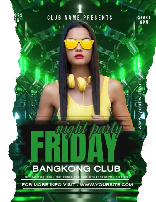 Friday Night Party Flyer (US Letter) template