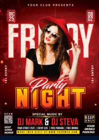 Friday Night Party A2 template