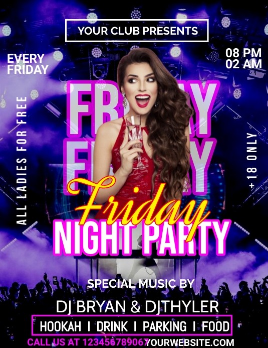 Friday  night party Folheto (US Letter) template