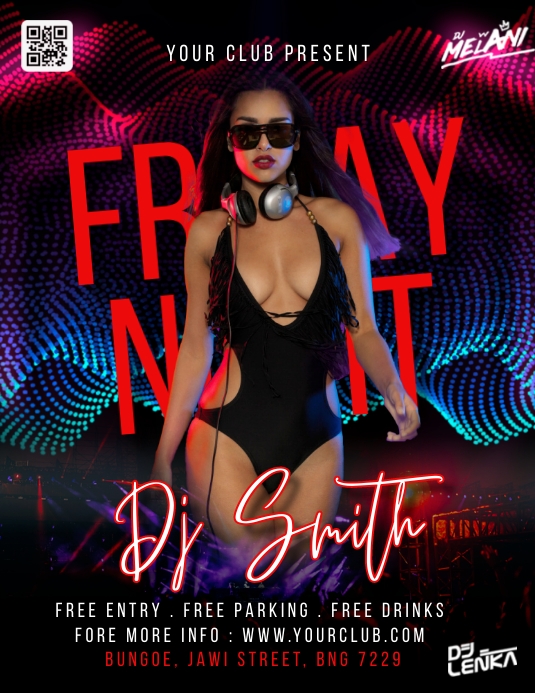 Friday Night Party Pamflet (VSA Brief) template