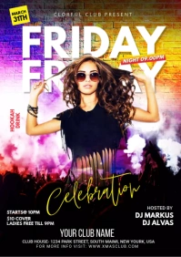 Friday night party A3 template