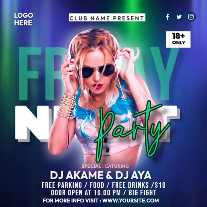 Friday Night Party Template PosterMyWall