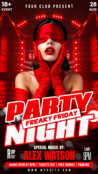 Red Club Party Instagram Story Template