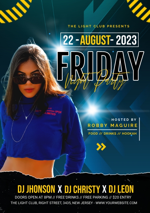 Friday Night Party A4 template