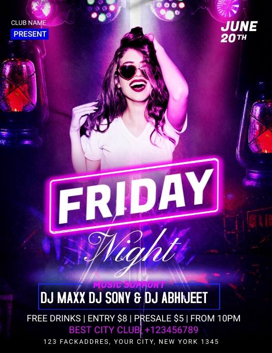 Friday Night Party Template PosterMyWall