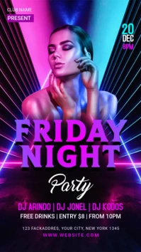 Friday Night Party Цифровой дисплей (9 : 16) template