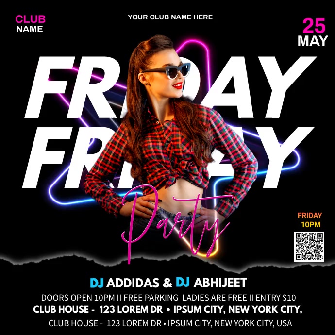 Friday Night Party Template PosterMyWall