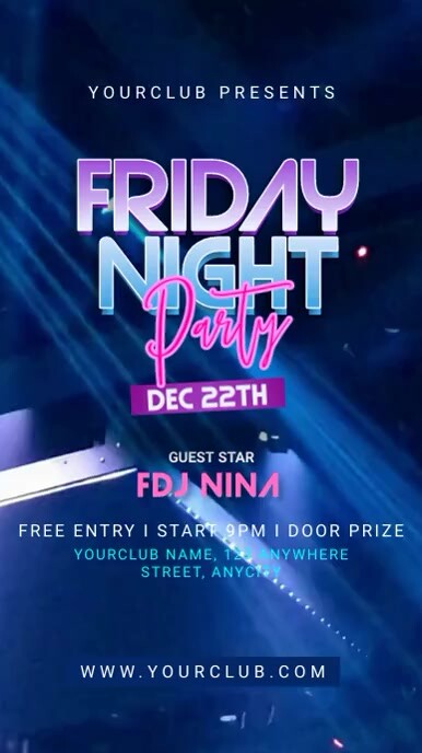 Friday Night Party Instagram Story template